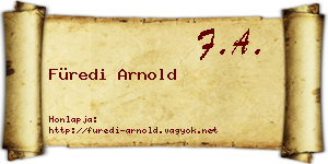 Füredi Arnold névjegykártya